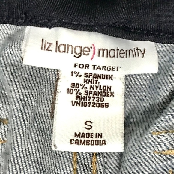 Liz Lange Maternity Under the Belly Blue Denim Maternity Jean Shorts Size Small - Picture 5 of 5